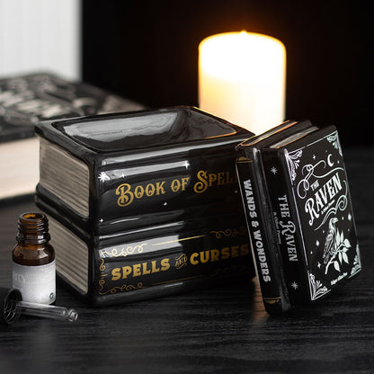 Bruleur pile de livres book of spells