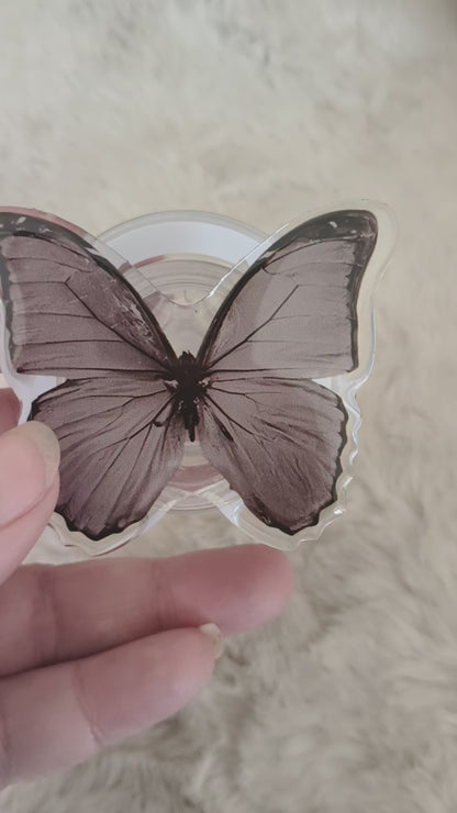 Poignée liseuse Papillon vieux rose