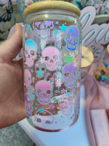 Gourde en verre, Crânes couleurs