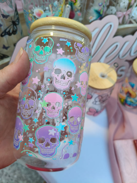 Gourde en verre, Crânes couleurs