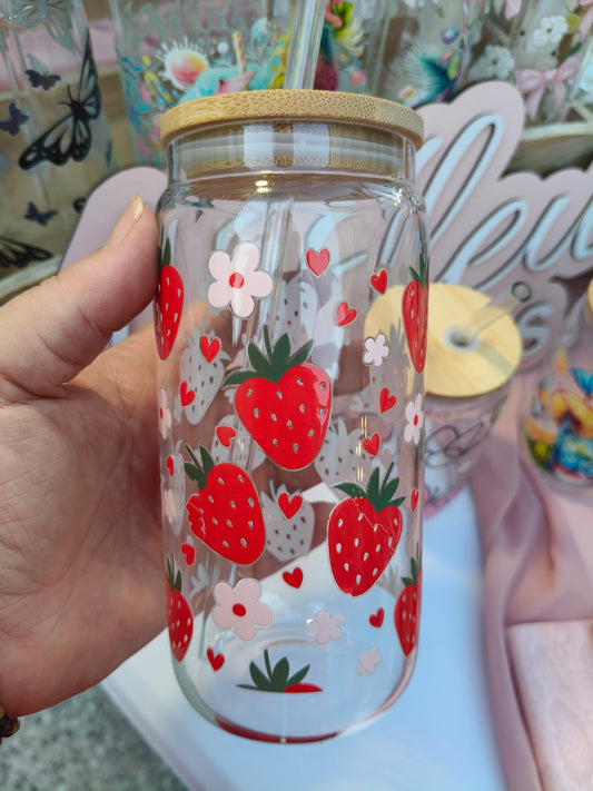 Gourde en verre, Fraises